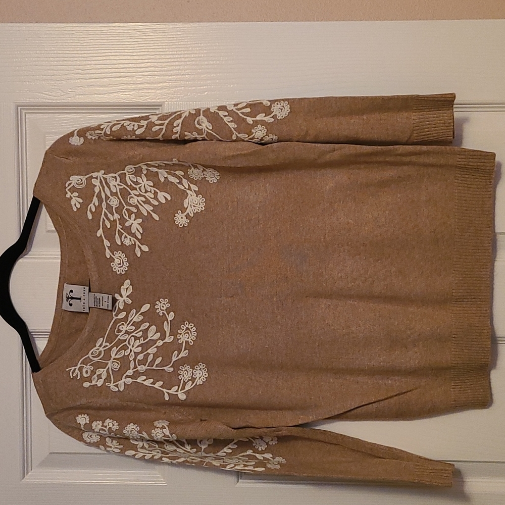 Rain + rose tan sweater